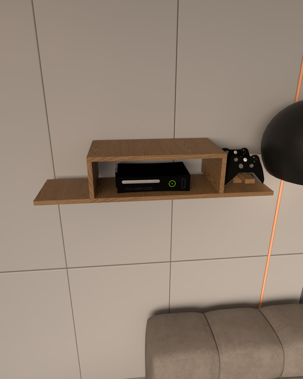 Xbox Kol Standlı Raf | Havalandırma Boşluklu | %100 MDF