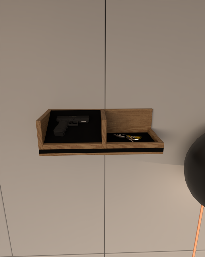 Tabanca Rafı | Anahtar, Cüzdan Yuvalı | Kadife ve %100 MDF