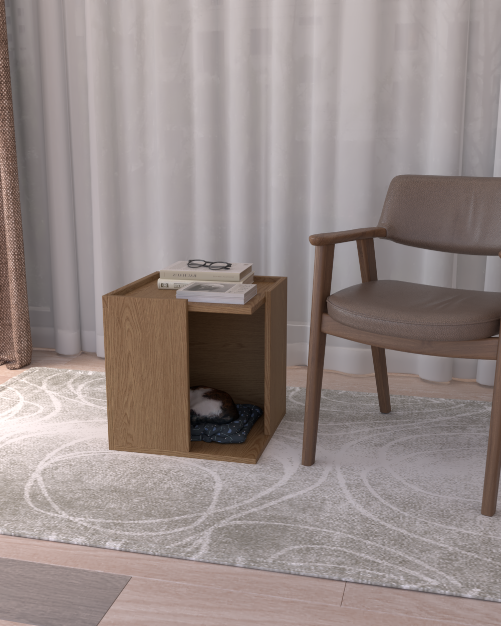 Pati Dostu İkili Konfor Sehpa Safir Meşe | %100 MDF