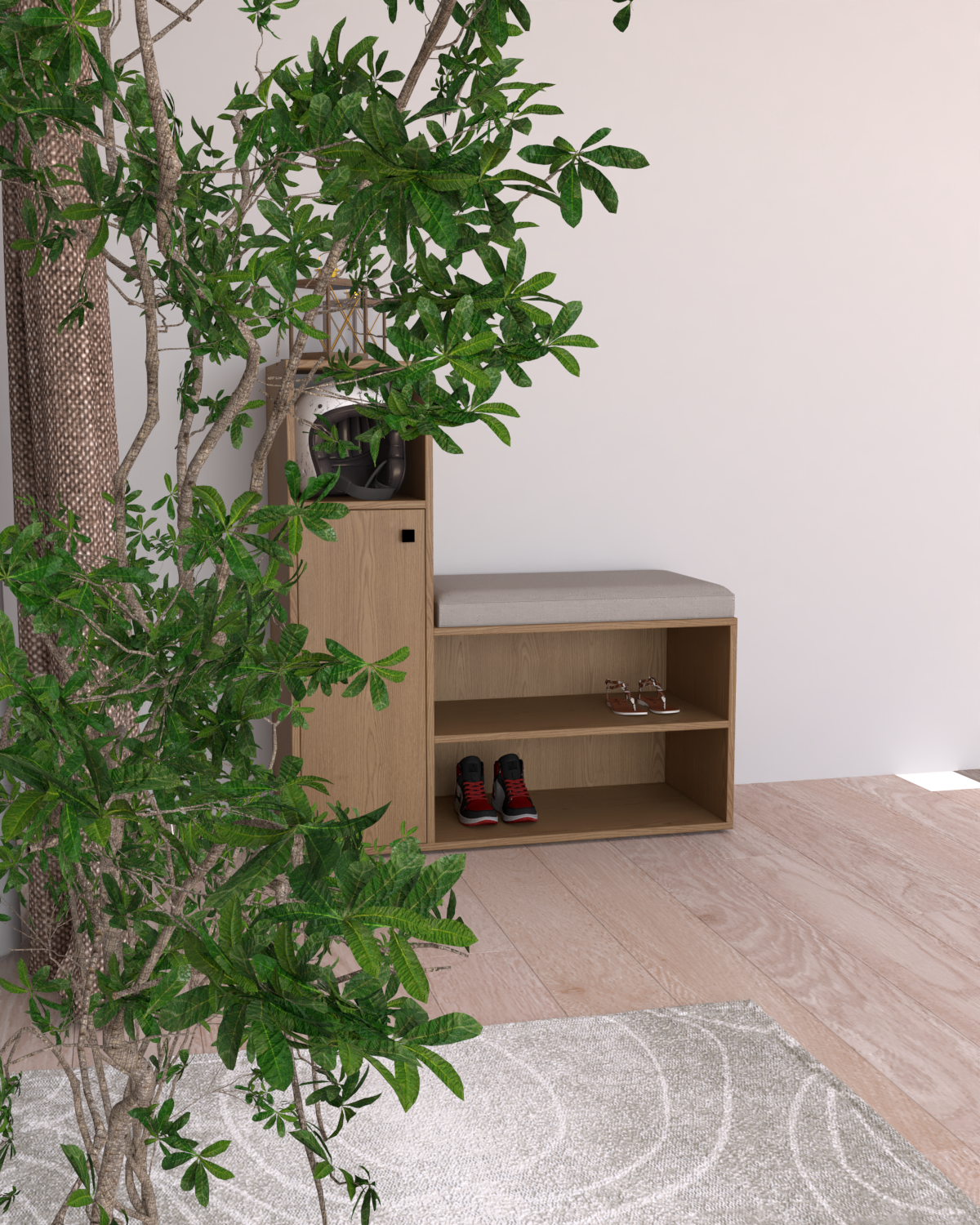 Kapı Önü Ayakkabılık Puf | %100 MDF