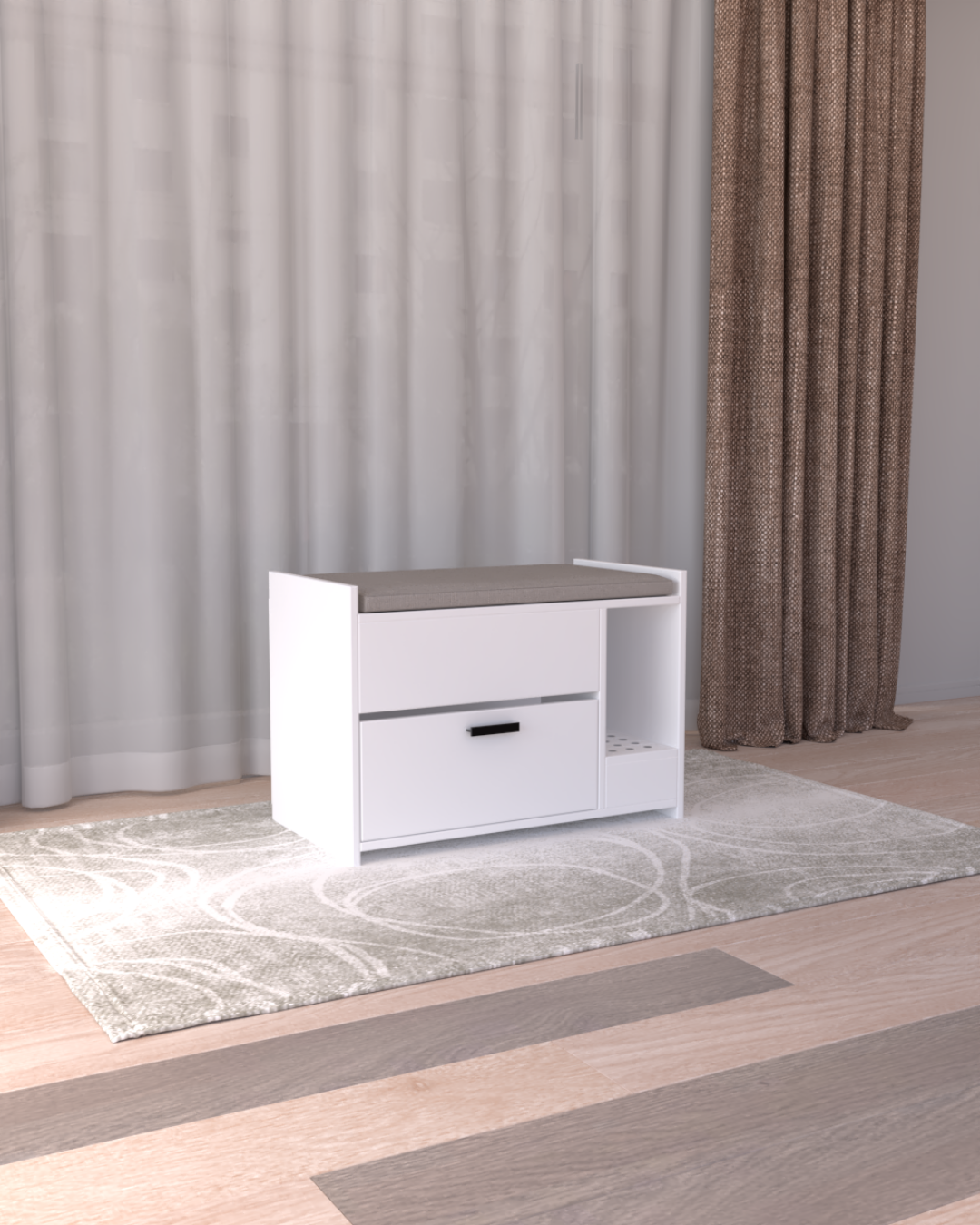 Kedi Tuvalet Dolabı Puf | Gizli Girişli | %100 MDF