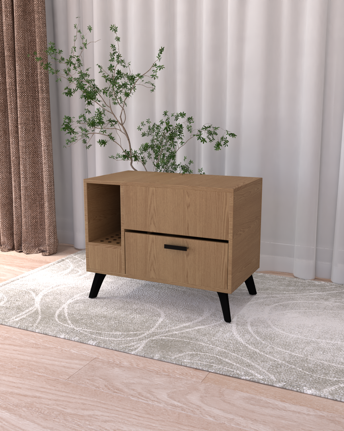 Kedi Tuvalet Dolabı | Gizli Girişli %100 MDF