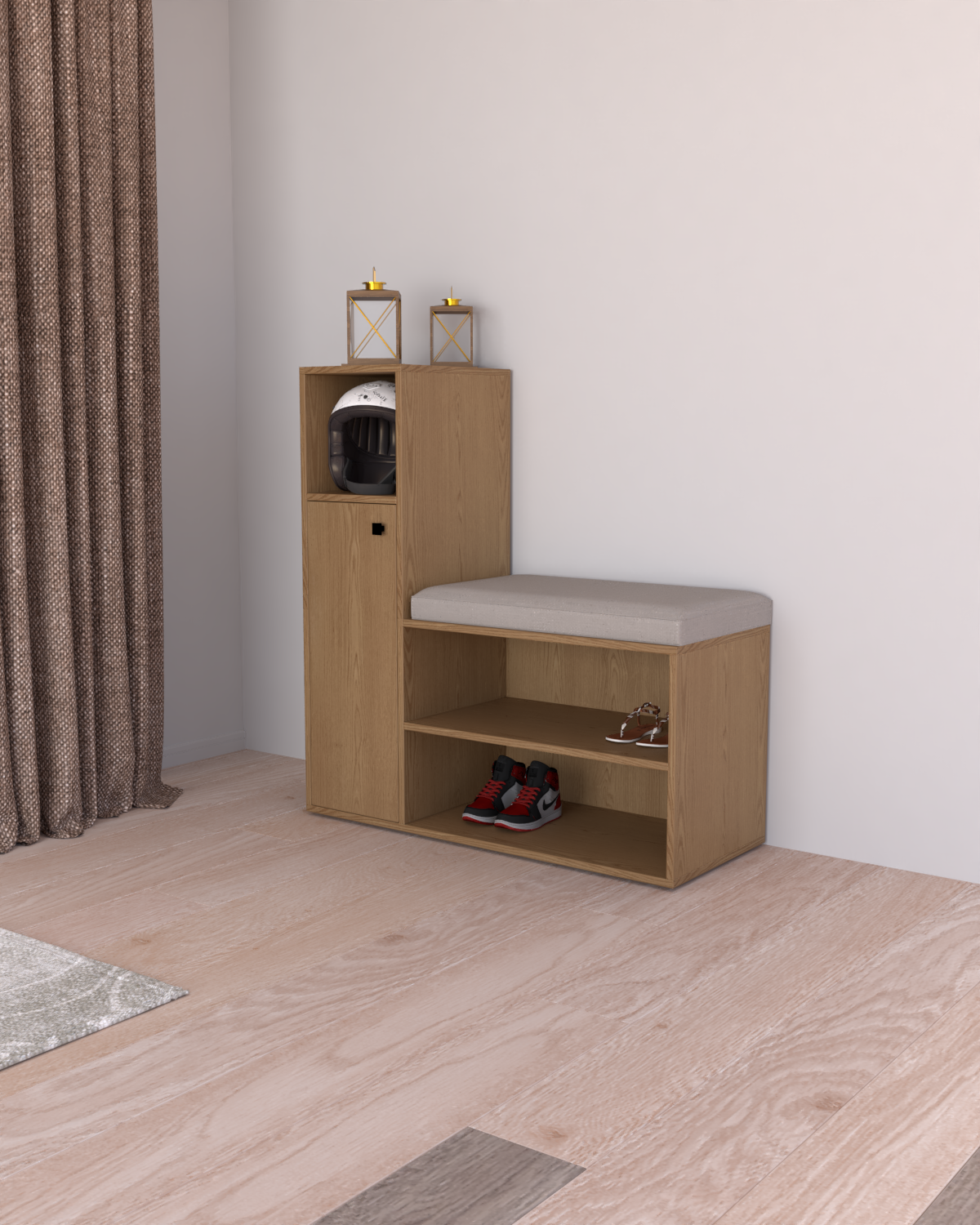 Kapı Önü Ayakkabılık Puf | %100 MDF