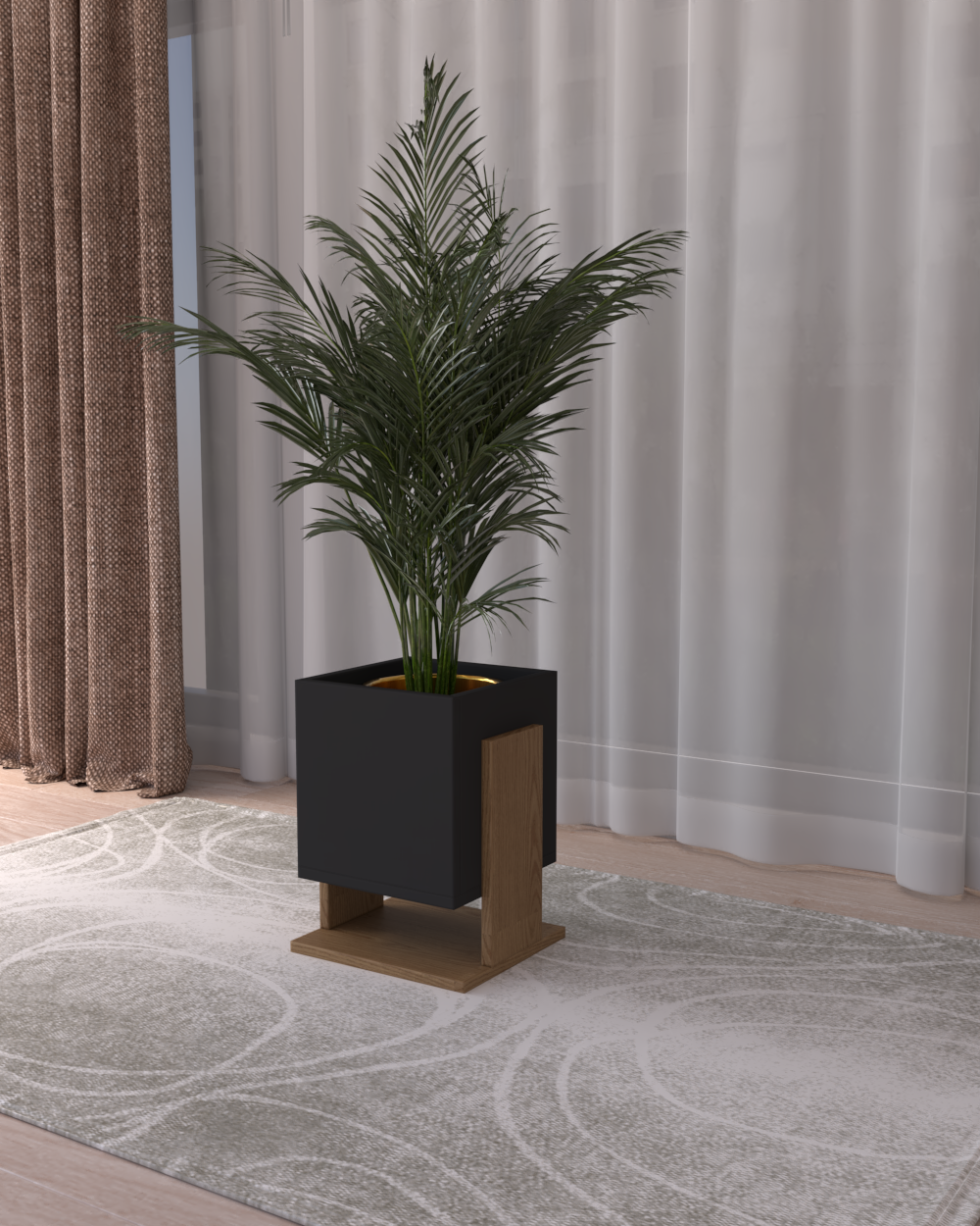 Ahşap Dekoratif Saksılık | 30x30 Boyutunda | %100 MDF