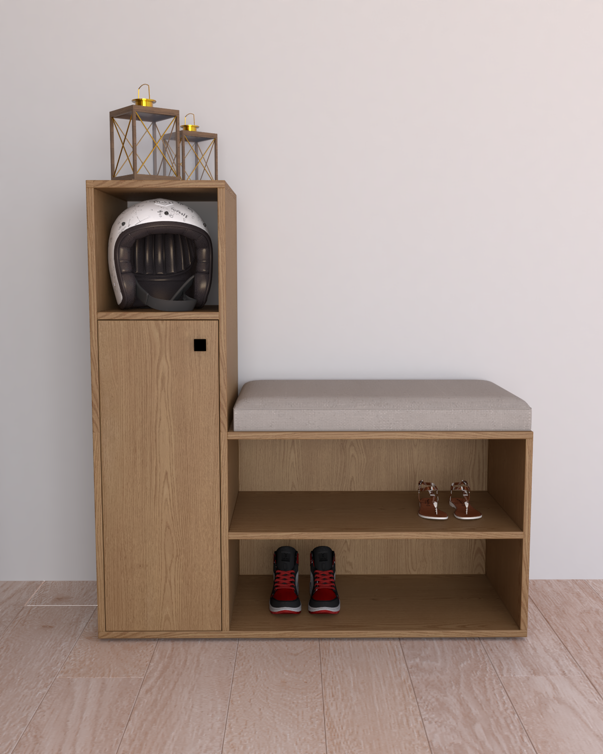 Kapı Önü Ayakkabılık Puf | %100 MDF