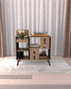 Dekoratif Büyük Pikap Dolabı | %100 MDF | Siyah Detaylı