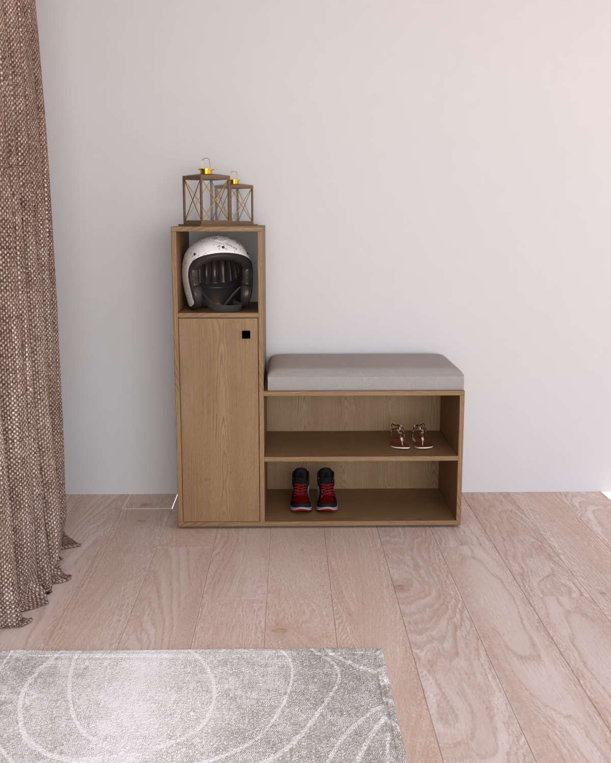 Kapı Önü Ayakkabılık Puf | %100 MDF