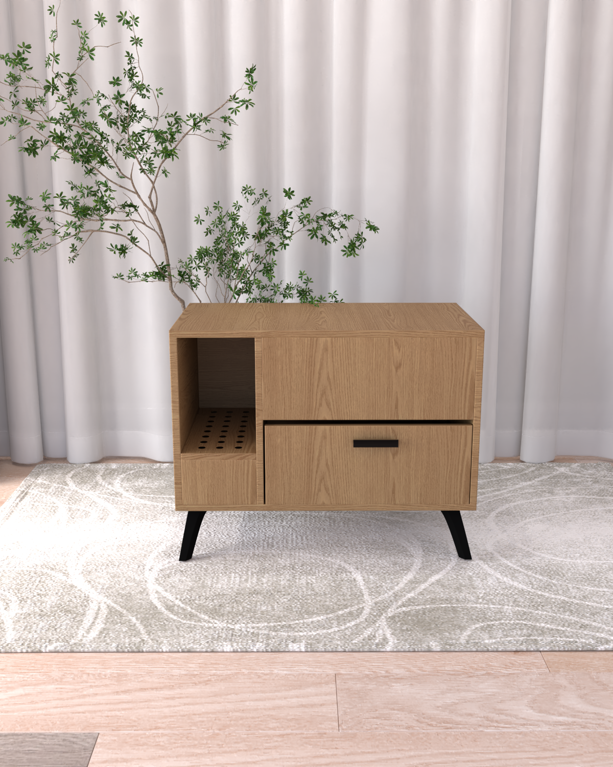 Kedi Tuvalet Dolabı | Gizli Girişli %100 MDF