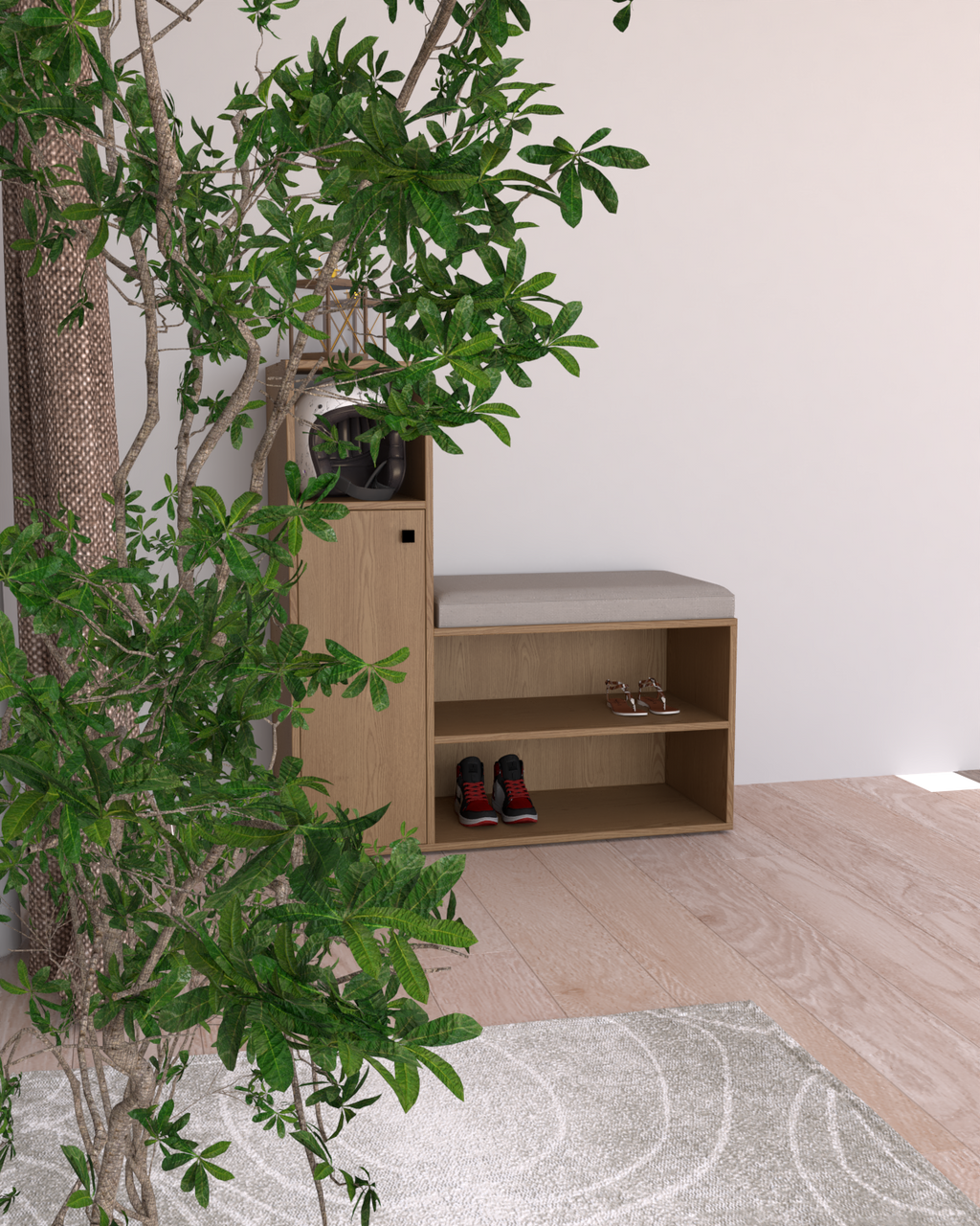Kapı Önü Ayakkabılık Puf | %100 MDF