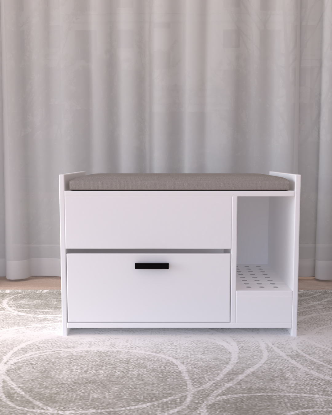 Kedi Tuvalet Dolabı Puf | Gizli Girişli | %100 MDF