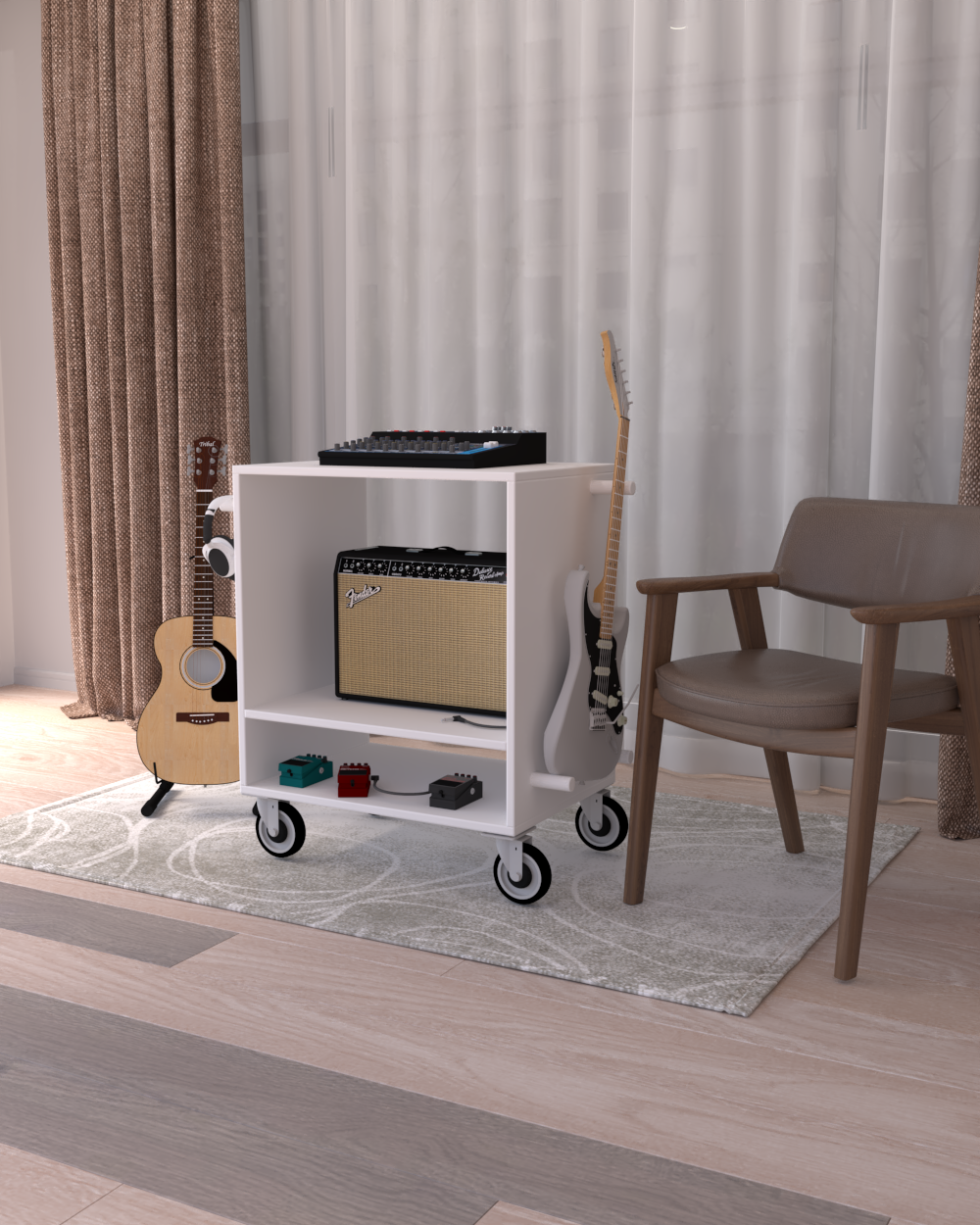 Fonksiyonel Dekoratif Gitar Dolabı